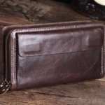 Portefeuille en cuir veritable double poche